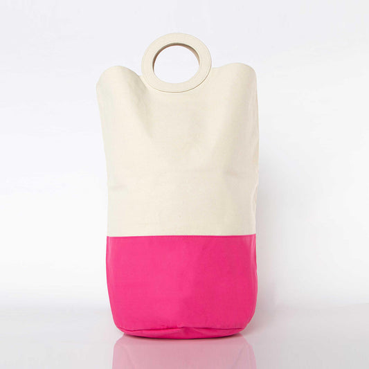 Personalized Canvas Color Block Laundry Hamper