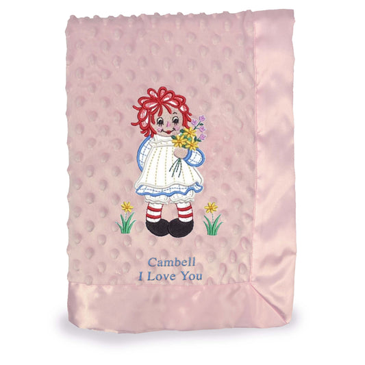 Dot Mink Plush Baby Blanket - Pink