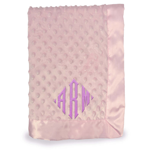 Dot Mink Plush Baby Blanket - Pink