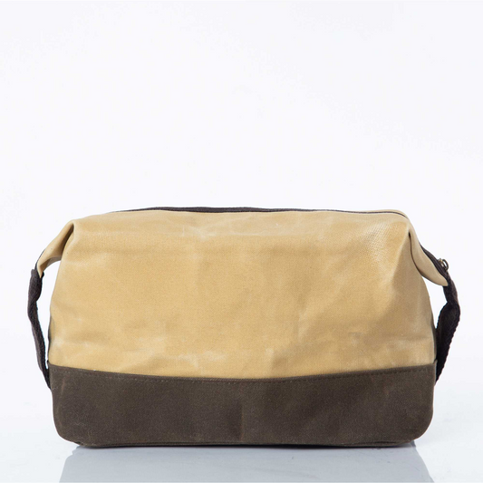 Embroidered Waxed Canvas Dopp Kit