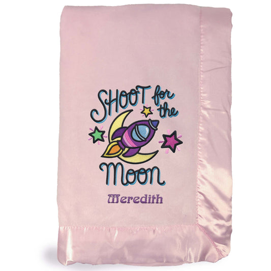 Satin Trim Tahoe Microfleece Baby Blanket