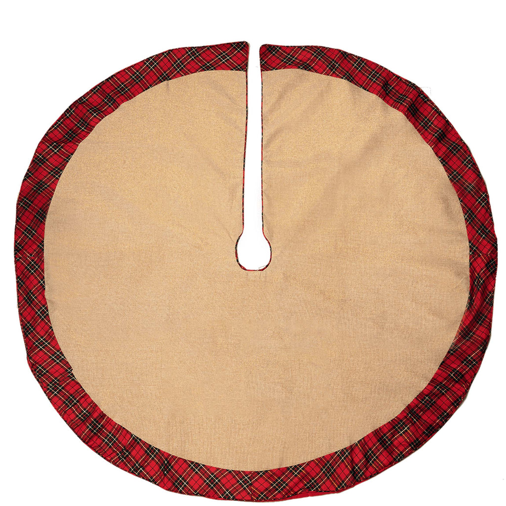 Charming Tartan Plaid Trim Personalized Tree Skirt