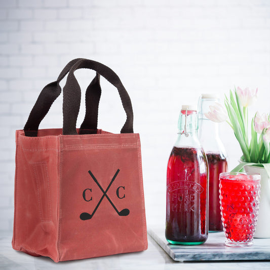 Personalized Waxed Canvas Bottle Carrier