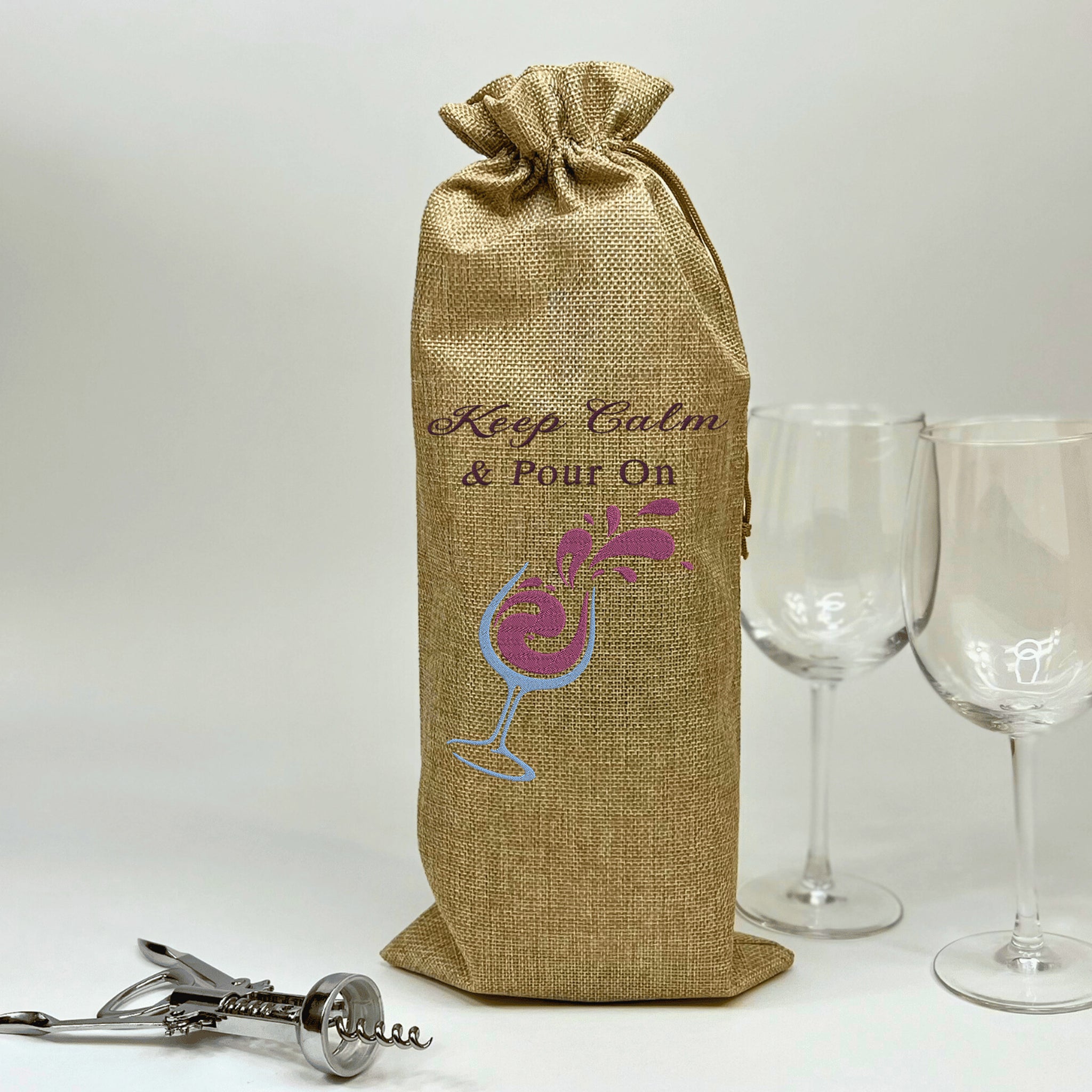 Custom Embroidered Wine Bag – Pitch A Stitch Plus