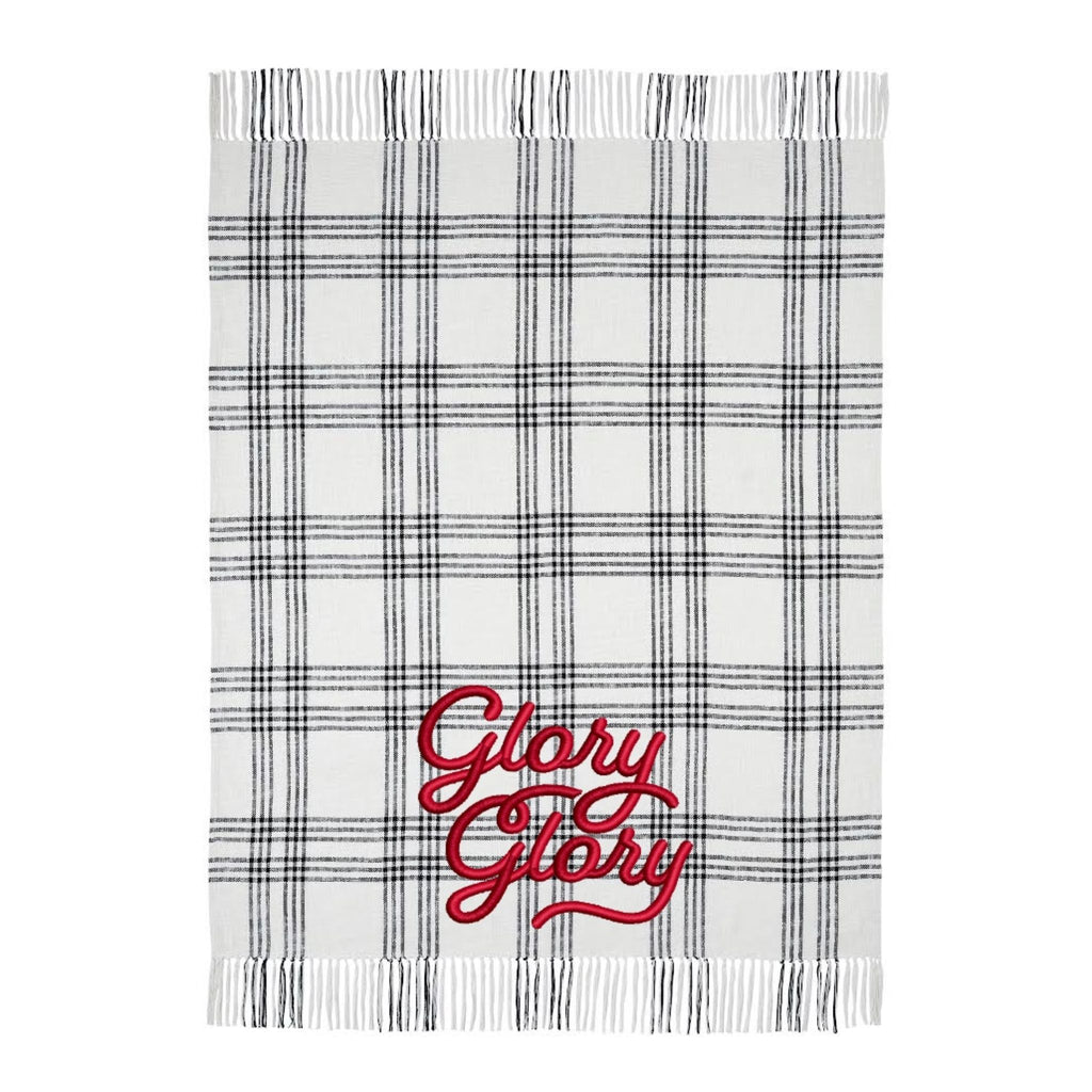 Glory Glory black and white plaid throw product image